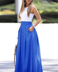 Γυναικεία μακριά φούστα 5002 μπλε