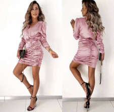 Γυναικείο εφαρμοστό φόρεμα 6183 ροζ