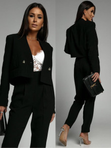 Γυναικείο σετ-σακάκι με παντελόνι 9053 μαύρο
