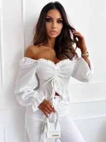 Γυναικεία ελαστική μπλούζα K5543 άσπρο