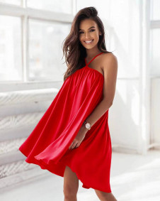 Γυναικείο ριχτό φόρεμα A6461 κόκκινο