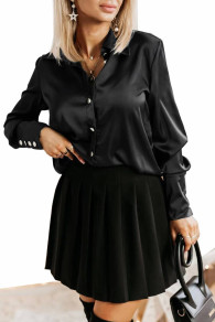 Γυναικείο σατέν πουκάμισο 6987 μαύρο