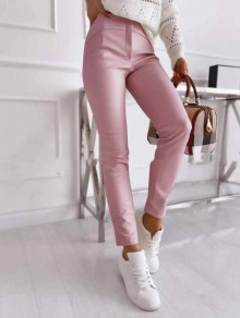 Γυναικείο μονόχρωμο παντελόνι 6282 ροζ
