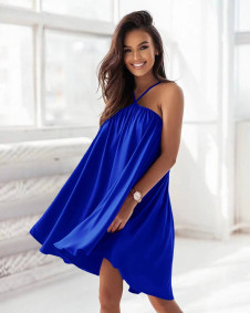 Γυναικείο ριχτό φόρεμα A6461 μπλε