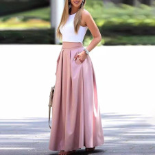 Γυναικεία μακριά φούστα 5002 ροζ