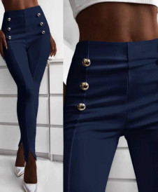 Γυναικείο παντελόνι με σκισίματα 5517 σκούρο μπλε