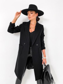 Γυναικείο παλτό με τσέπες 3781 μαύρο