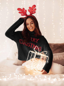 Γυναικείο πουλόβερ Merry Christmas 9025 μαύρο