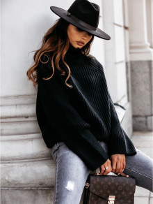 Γυναικείο μοντέρνο πουλόβερ 00787 μαύρο