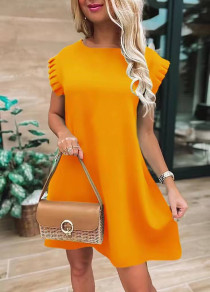 Γυναικείο ριχτό φόρεμα A6498 πορτοκαλί