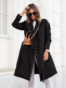 Γυναικείο εντυπωσιακό παλτό 6857 μαύρο