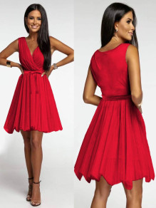 Γυναικείο φόρεμα με τούλι 21021 κόκκινο