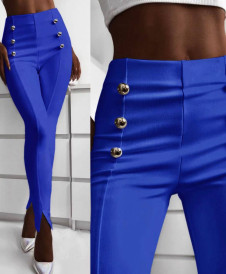 Γυναικείο παντελόνι με σκισίματα 5517 μπλε