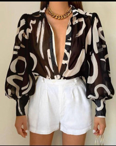 Γυναικείο κομψό πουκάμισο PB2004 μαύρο