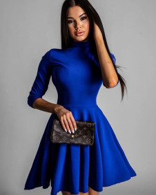 Γυναικείο κρουαζέ φόρεμα 55065 μπλε