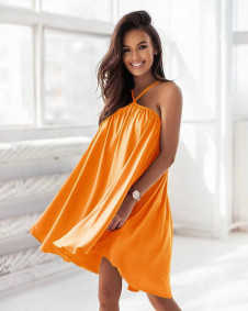 Γυναικείο ριχτό φόρεμα A6461 πορτοκαλί