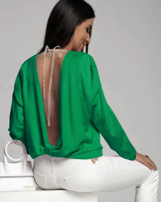 Γυναικεία μπλούζα με ανοιχτή πλάτη 6753 πράσινο