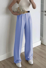 Γυναικείο ριχτό παντελόνι X5508 γαλάζιο