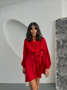 Γυναικείο ριχτό κρουαζέ φόρεμα 3268 κόκκινο