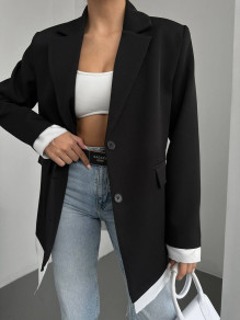 Γυναικείο σακάκι με ρίγα PC1567 μαύρο