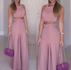 Γυναικείο σετ-παντελόνι με τοπάκι A1010 ροζ