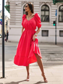 Γυναικείο μακρύ φόρεμα K8626 κόκκινο