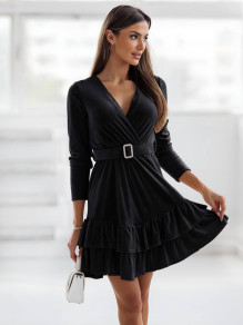 Γυναικείο φόρεμα με ζώνη A1298 μαύρο