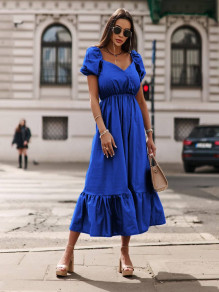 Γυναικείο μακρύ  φόρεμα K8626  μπλε