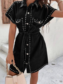 Γυναικείο τζιν φόρεμα 22030 μαύρο