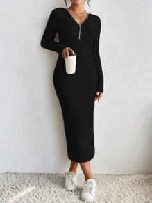 Γυναικείο φόρεμα με φερμουάρ AR3170 μαύρο