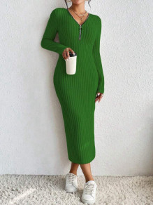 Γυναικείο φόρεμα με φερμουάρ AR3170 πράσινο