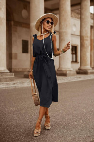 Γυναικείο μίντι φόρεμα A1022 μαύρο