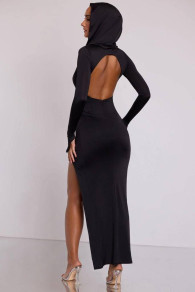 Γυναικείο μακρύ εντυπωσιακό φόρεμα LP8961 μαύρο