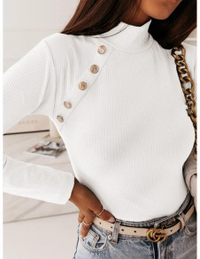 Γυναικεία μπλούζα με κουμπιά YY1105 άσπρο