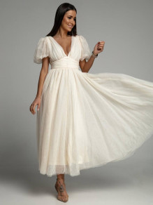 Γυναικείο φόρεμα από τούλι 22166 άσπρο