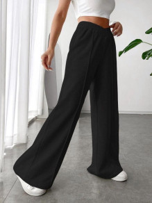 Γυναικείο ριχτό παντελόνι με λάστιχο AR3211 μαύρο