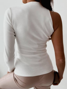 Γυναικεία μπλούζα με ένα μανίκι EM1605 άσπρο