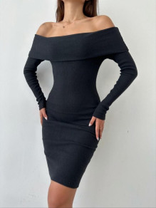 Γυναικείο στραπλες φόρεμα EM1601 μαύρο