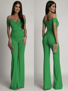 Γυναικεία ολόσωμη φόρμα με εντυπωσιακό ντεκολτέ K8775 πράσινο