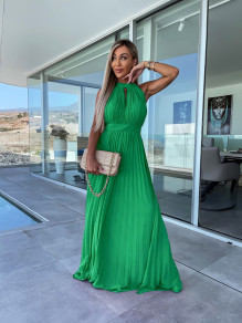 Γυναικείο μακρύ σολέιγ φόρεμα A1009 πράσινο