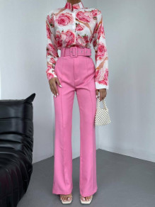 Γυναικείο σετ- πουκάμισο και παντελόνι  NL1013 ροζ