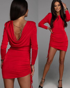 Γυναικείο φόρεμα με έμφαση στη πλάτη A1462 κόκκινο