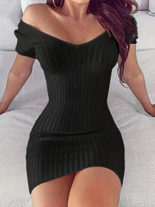 Γυναικείο κοντό φόρεμα Z77011 μαύρο