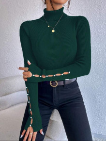 Γυναικείο μπλουζάκι με ζιβάγκο  με εντυπωσιακά μανίκια SL5078 πράσινο