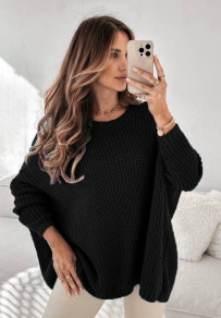 Γυναικείο ριχτό πουλόβερ K88317 μαύρο