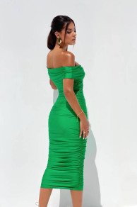 Γυναικείο έξωμο φόρεμα H5191 πράσινο