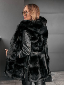 Γυναικείο παλτό parka Κ728 μαύρο