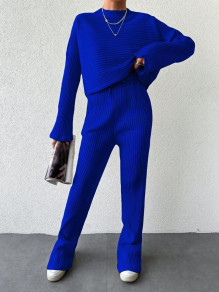 Γυναικείο εντυπωσιακό σετ μπλούζα και παντελόνι AR31240 μπλε
