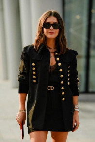 Γυναικείο κομψό σετ σακάκι και φούστα B777 μαύρο