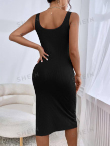 Γυναικείο φόρεμα μίντι 1333081 μαύρο